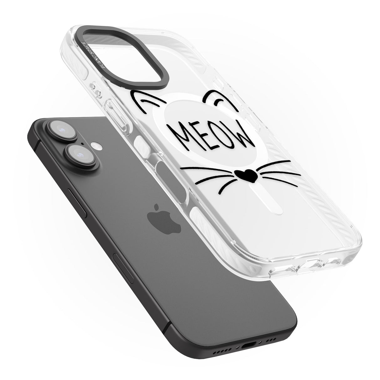 iPhone 16 Pro Max Cat Whiskers Black Impact Phone Case