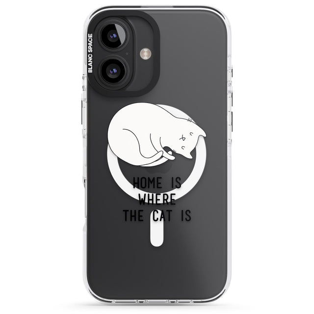 iPhone 16 Pro Max Home Is Where the Cat is Black Impact Phone Case