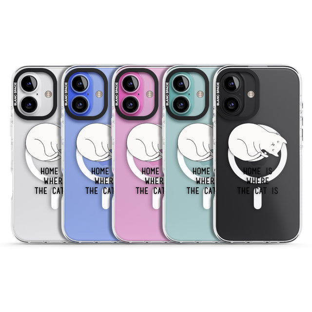 iPhone 16 Pro Max Home Is Where the Cat is Black Impact Phone Case