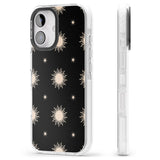 iPhone 16 Pro Max Celestial Patterns Classic Suns (Black) Black Impact Phone Case