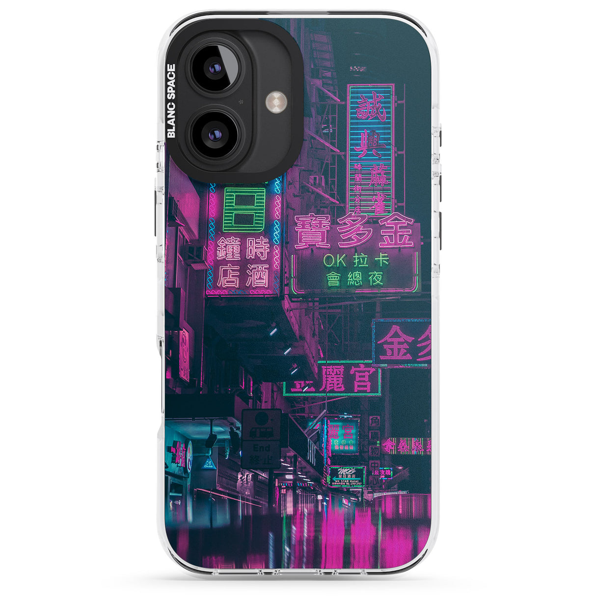 iPhone 16 Pro Max Rainy Reflections - Neon Cities Photographs Black Impact Phone Case