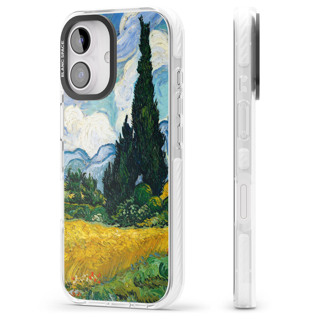 iPhone 16 Pro Max Wheat Field with Cypresses by Vincent Van Gogh Black Impact Phone Case