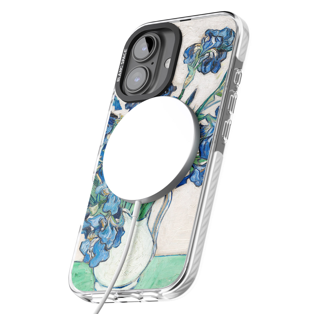 iPhone 16 Pro Max Irises by Vincent Van Gogh Black Impact Phone Case