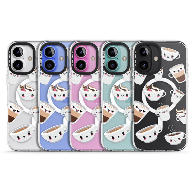 iPhone 16 Pro Max Coffee Faces Black Impact Phone Case