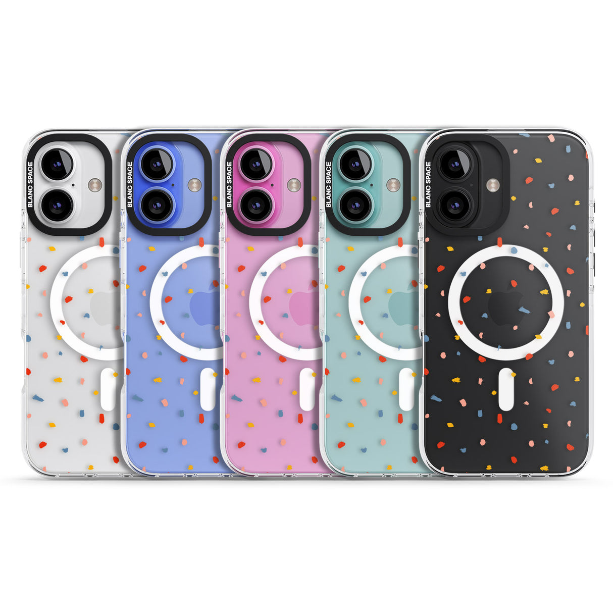 iPhone 16 Pro Max Small Confetti Print Clear Black Impact Phone Case