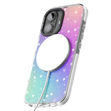 iPhone 16 Pro Max White Stars on Pastels Black Impact Phone Case