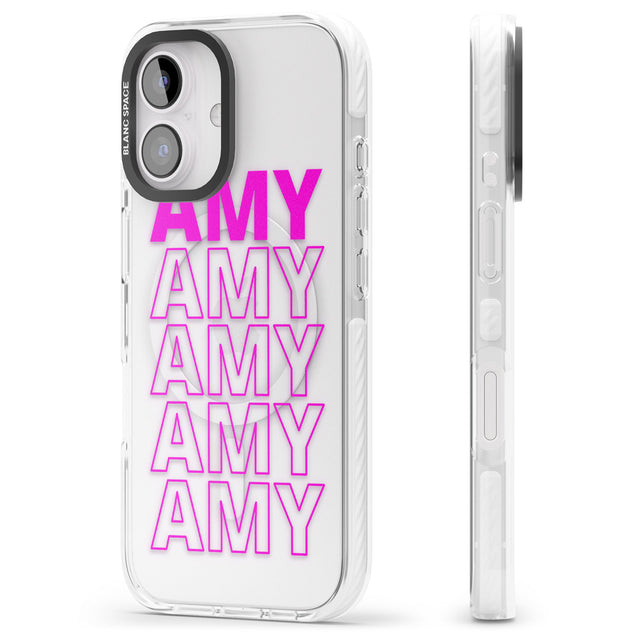 iPhone 16 Pro Max Personalised Clear Text 5D Black Impact Phone Case