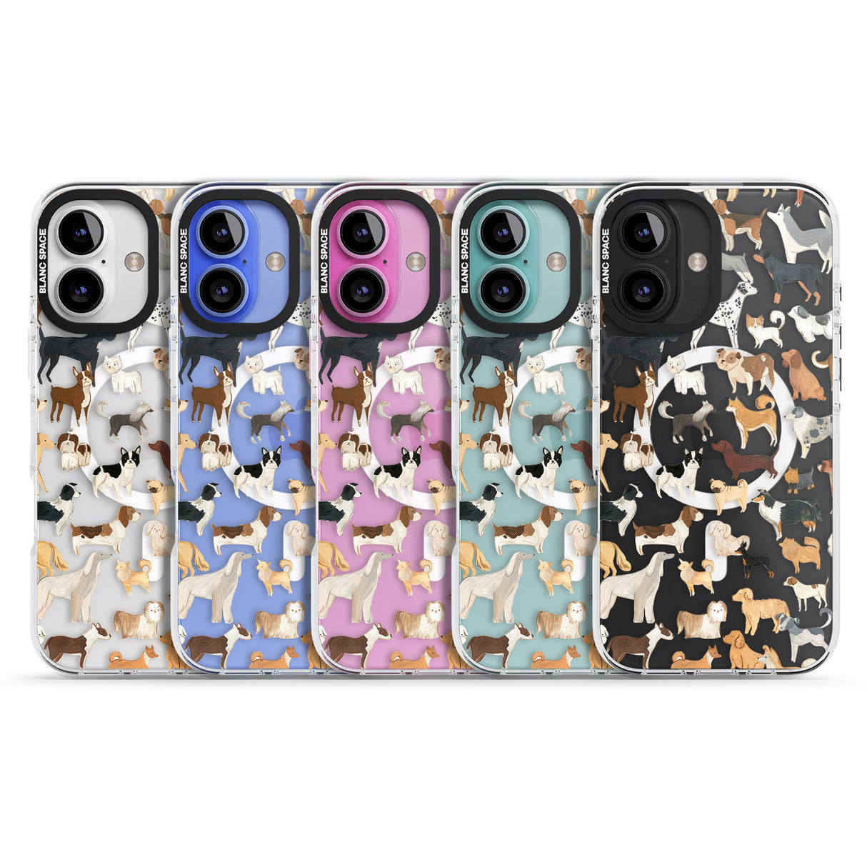 iPhone 16 Pro Max Hand Painted Dogs Black Impact Phone Case