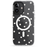 iPhone 16 Pro Max Painted Daises on Transparent Black Impact Phone Case