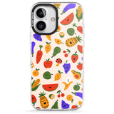 iPhone 16 Pro Max Mixed Kawaii Food Icons - Solid Black Impact Phone Case