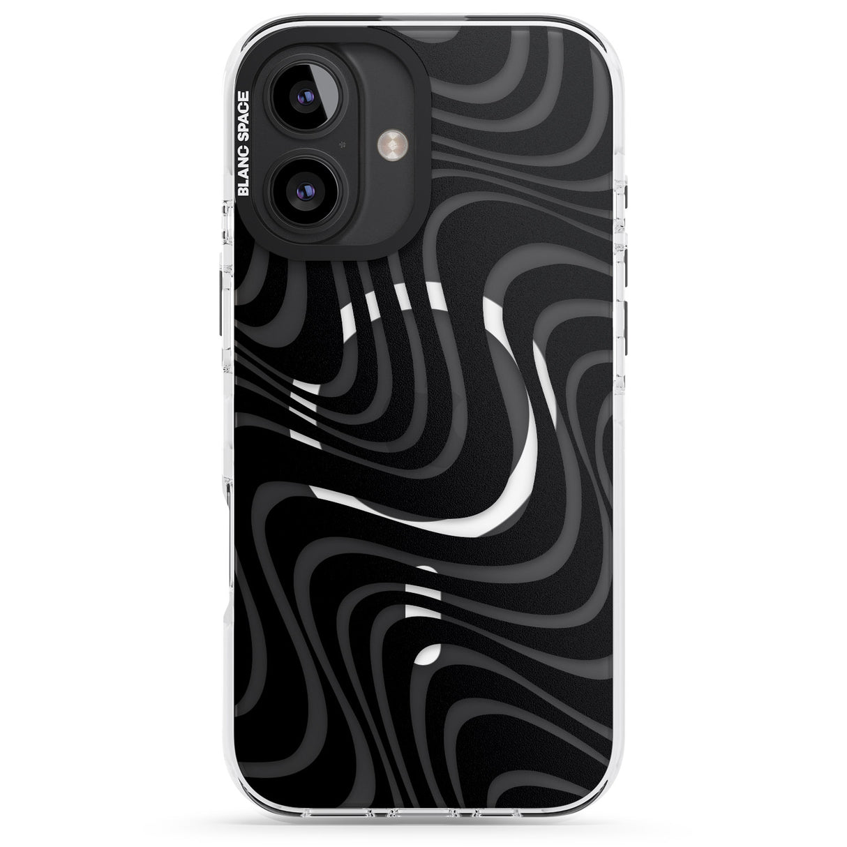 iPhone 16 Pro Max Abstract Waves Black Impact Phone Case