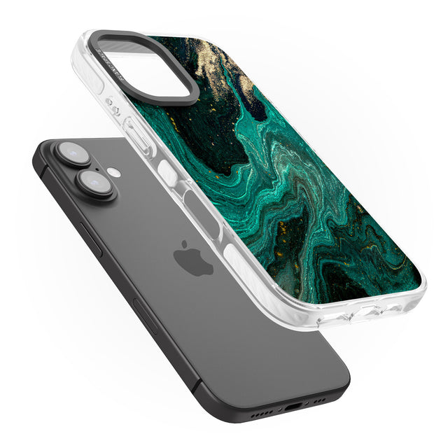 iPhone 16 Pro Max Emerald Lagoon Black Impact Phone Case