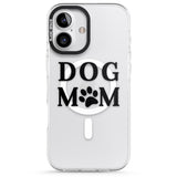 iPhone 16 Pro Max Dog Mom Paw Print Black Impact Phone Case