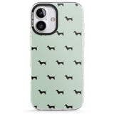 iPhone 16 Pro Max Dachshund Dog Pattern Black Impact Phone Case