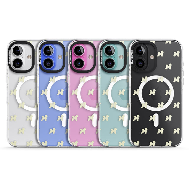 iPhone 16 Pro Max Bichon Frise Dog Pattern Clear Black Impact Phone Case