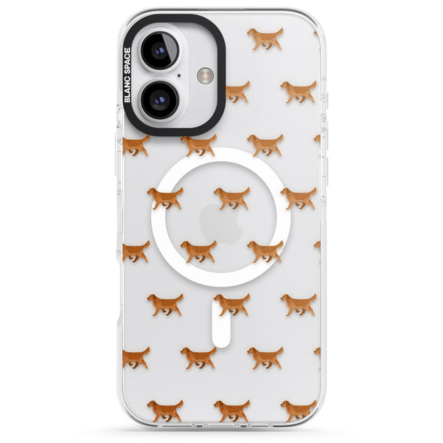 iPhone 16 Pro Max Golden Retriever Dog Pattern Clear Black Impact Phone Case