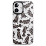 iPhone 16 Pro Max Black Labrador Watercolour Dog Pattern Black Impact Phone Case