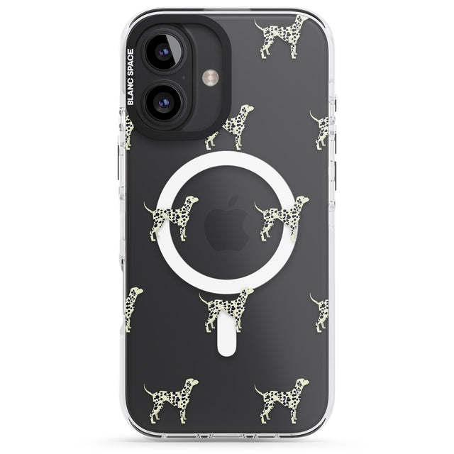 iPhone 16 Pro Max Dalmation Dog Pattern Clear Black Impact Phone Case