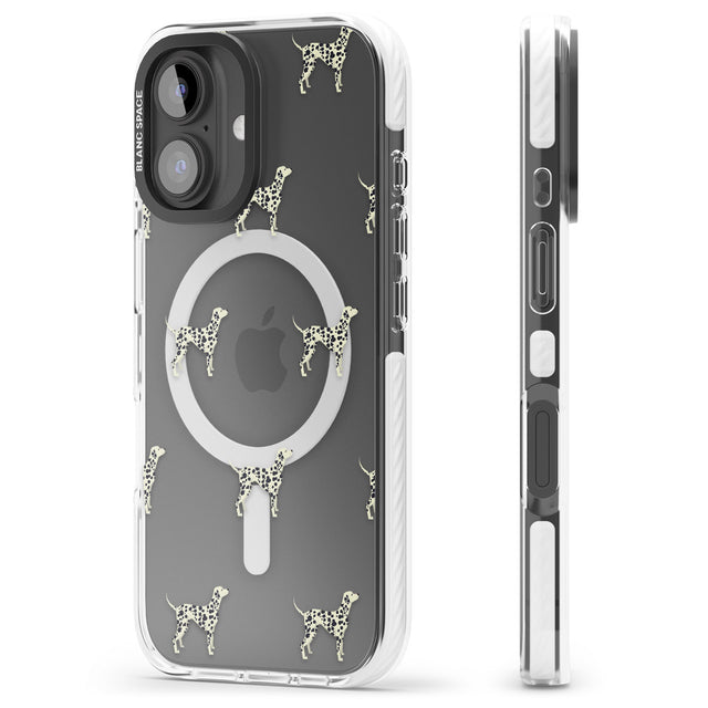 iPhone 16 Pro Max Dalmation Dog Pattern Clear Black Impact Phone Case