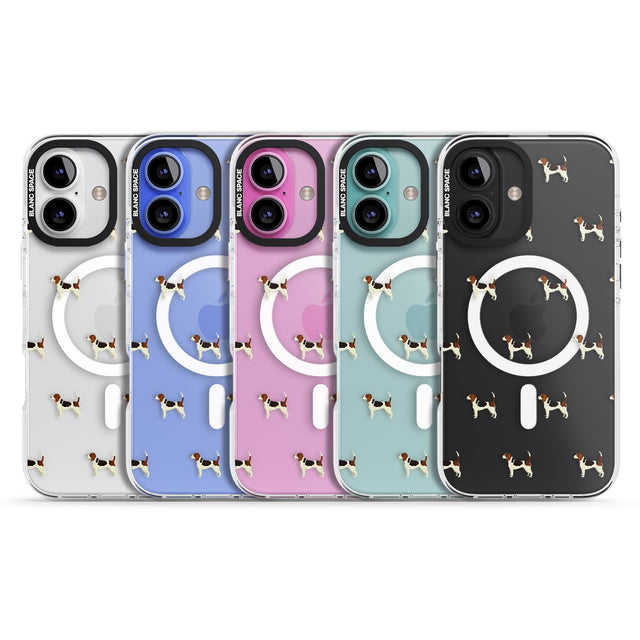 iPhone 16 Pro Max Beagle Dog Pattern Clear Black Impact Phone Case