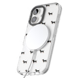 iPhone 16 Pro Max Dachshund Dog Pattern Clear Black Impact Phone Case