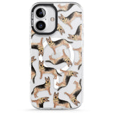 iPhone 16 Pro Max German Shepherd Watercolour Dog Pattern Black Impact Phone Case