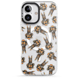 iPhone 16 Pro Max Doberman Watercolour Dog Pattern Black Impact Phone Case