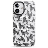 iPhone 16 Pro Max Poodle (Black) Watercolour Dog Pattern Black Impact Phone Case