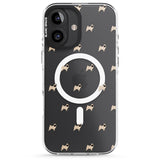 iPhone 16 Pro Max Pug Dog Pattern Clear Black Impact Phone Case