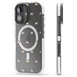 iPhone 16 Pro Max Pug Dog Pattern Clear Black Impact Phone Case