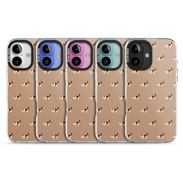 iPhone 16 Pro Max Cavalier King Charles Spaniel Pattern Black Impact Phone Case