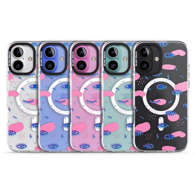 iPhone 16 Pro Max Pink Eye Blotches Black Impact Phone Case