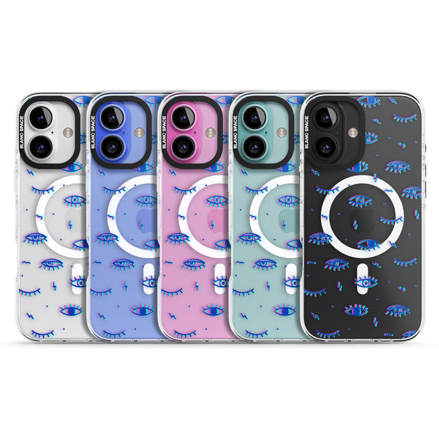 iPhone 16 Pro Max Duotone Psychedelic Eyes Black Impact Phone Case