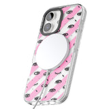 iPhone 16 Pro Max Pink Stripe Eyes Black Impact Phone Case