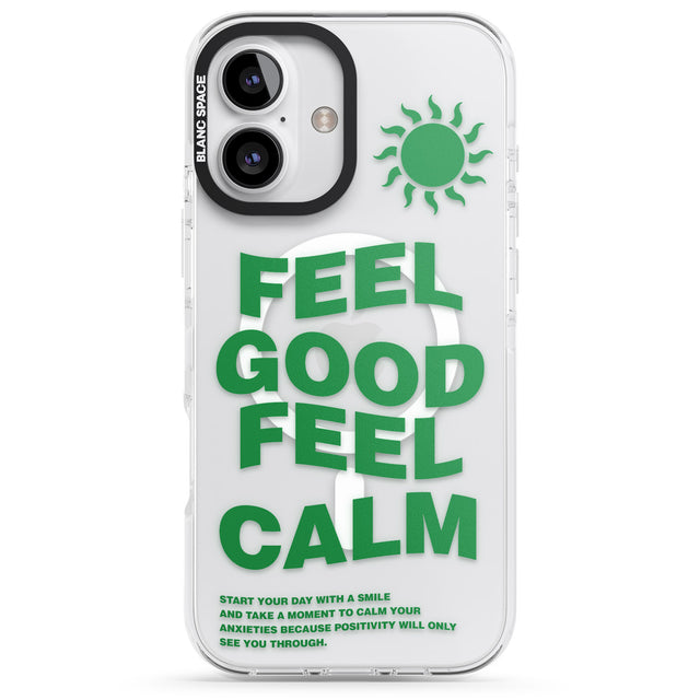 iPhone 16 Pro Max Feel Good Feel Calm (Green) Black Impact Phone Case