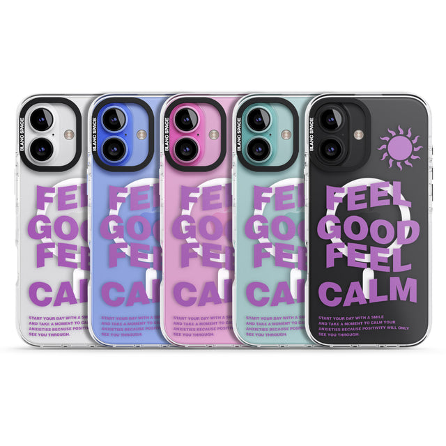 iPhone 16 Pro Max Feel Good Feel Calm (Purple) Black Impact Phone Case