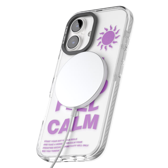 iPhone 16 Pro Max Feel Good Feel Calm (Purple) Black Impact Phone Case