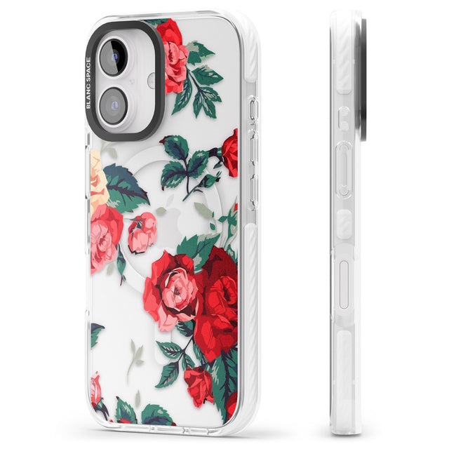 iPhone 16 Pro Max Rose Pattern Black Impact Phone Case