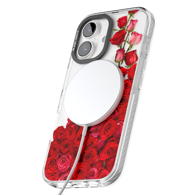 iPhone 16 Pro Max Floral Roses Black Impact Phone Case