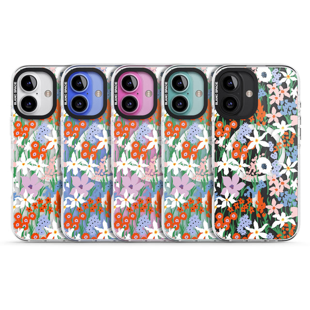 iPhone 16 Pro Max Springtime Meadow: Transparent Black Impact Phone Case