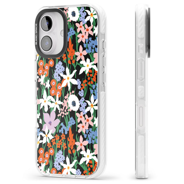 iPhone 16 Pro Max Springtime Meadow: Solid Black Impact Phone Case