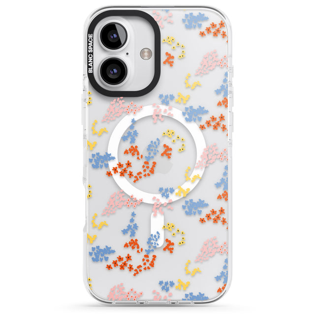 iPhone 16 Pro Max Small Flower Mix: Transparent Black Impact Phone Case