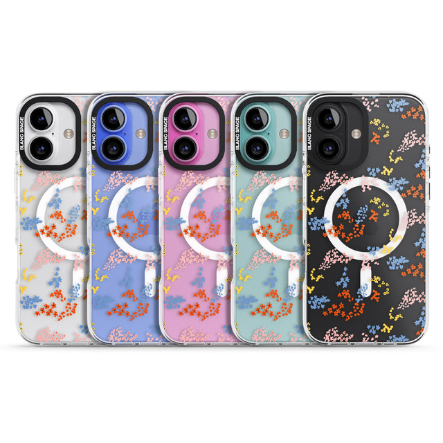 iPhone 16 Pro Max Small Flower Mix: Transparent Black Impact Phone Case