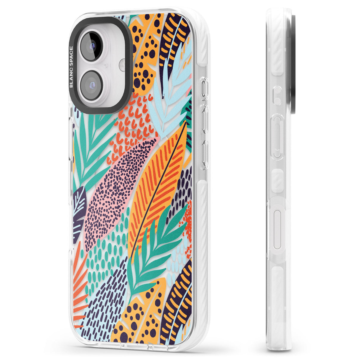 iPhone 16 Pro Max Colourful Leaves Mixture Black Impact Phone Case