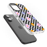 iPhone 16 Pro Max Checkered Blossom Black Impact Phone Case