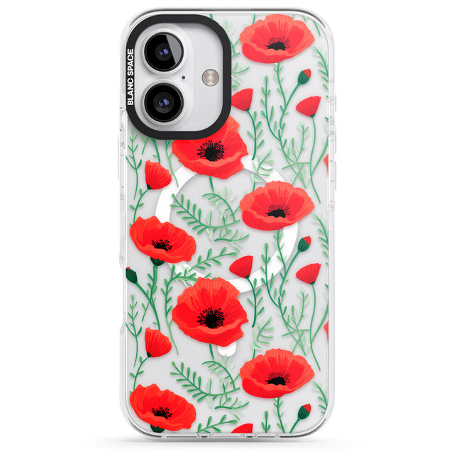 iPhone 16 Pro Max Poppy Garden Black Impact Phone Case