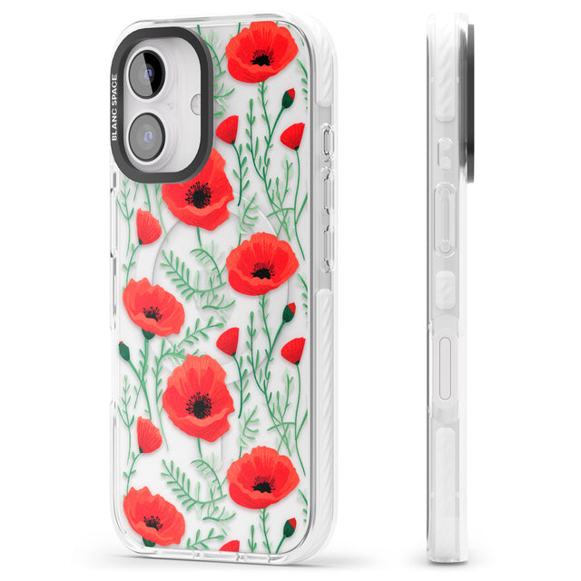 iPhone 16 Pro Max Poppy Garden Black Impact Phone Case