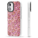 iPhone 16 Pro Max Large Pink Flowers Transparent Design Black Impact Phone Case