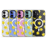 iPhone 16 Pro Max Daffodils Transparent Pattern Black Impact Phone Case