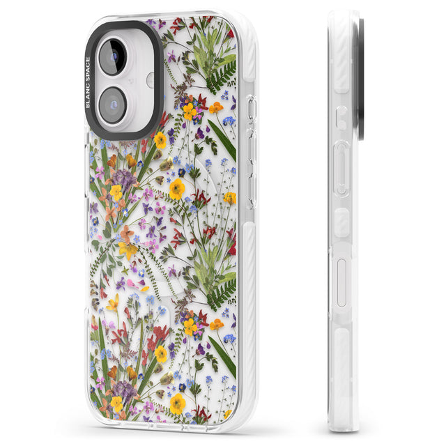 iPhone 16 Pro Max Wildflower & Leaves Black Impact Phone Case